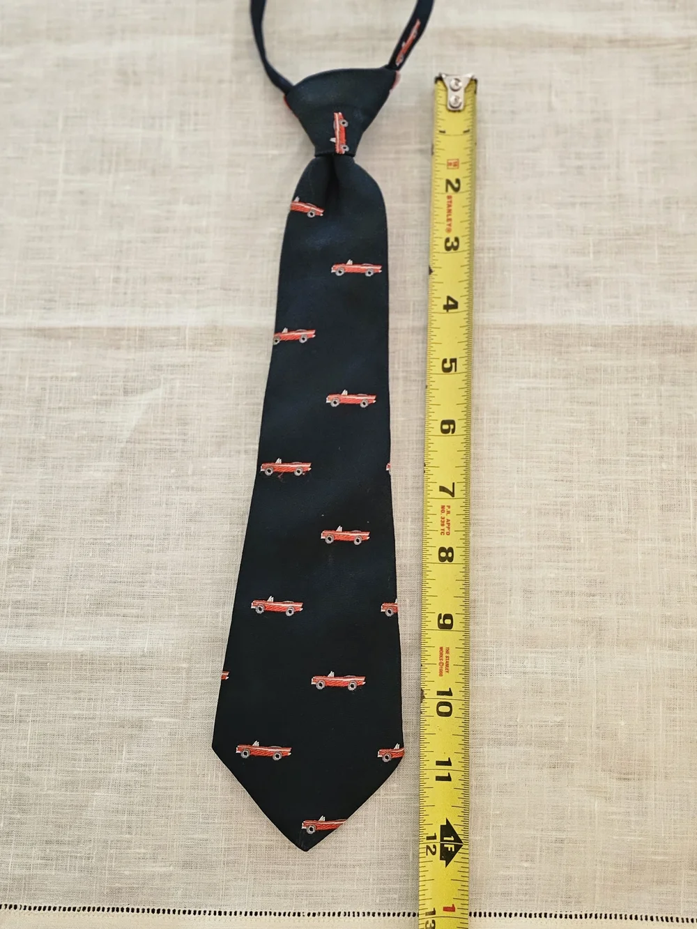 Janie and Jack Navy Kids Tie with Red Car Motif